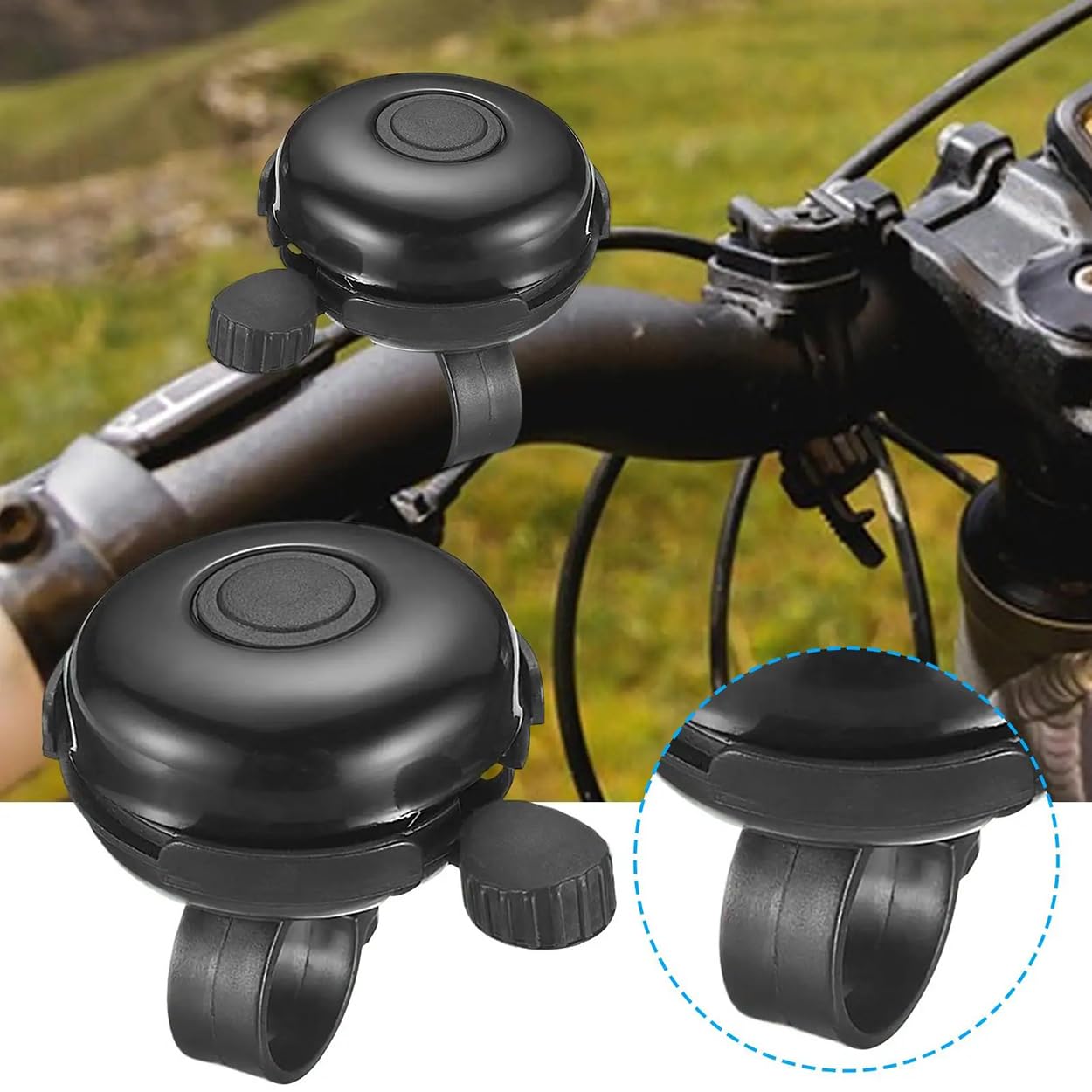 Bike Bell Aluminum Bicycle Bell with Loud Clear Sound Mountain Road Bicycle Handlebars Bell for Adults Kids