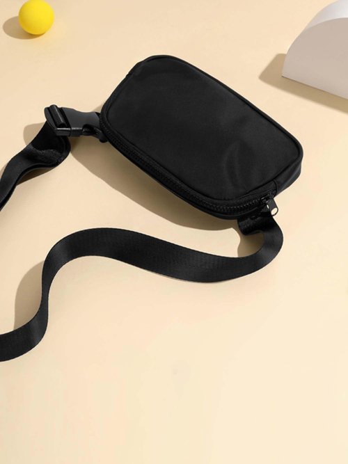 Multi-Function Belt Bag, Fanny Pack with Detachable Strap, Makeup bag, Waist Bag for Running, Traveling & Hiking(Black)