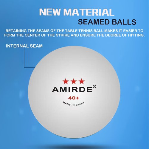 AMIRDE 3-Star Ping Pong Balls High-Performance Table Tennis Balls 40+Ping Pong Ball for Competition and Recreational Play, Abs Ping Pong Ball for Games and DIY(Pack of 120)
