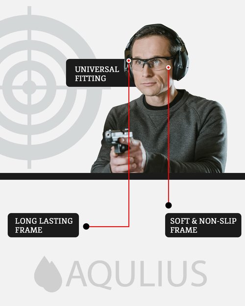 Aqulius 3pk Shooting Glasses - Eye Protection for Shooting Range - Tactical Goggles for Hunting Accessories - Clear Range Glasses - Protective Eyewear - Gun Eye Protection