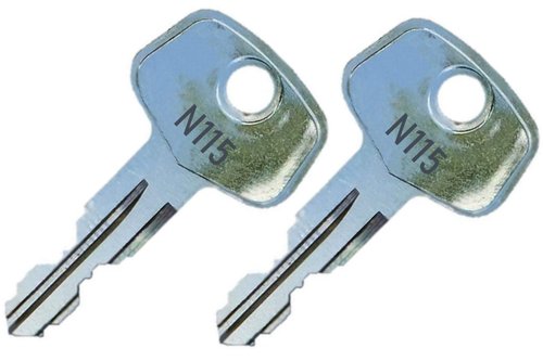 2 Thule N115 Replacement Keys - Roof Racks, Rails, Cargo Box, Carriers, Crossbars, Haulers, Bags (Codes N001-N250 or N001R-N250R) Better Than OEM!