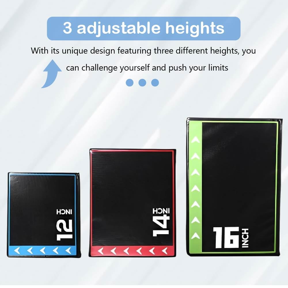 3 in 1 Plyometric Jump Box Fitness Exercise Stepper Jump Box for Home Gym Training (16INCH)