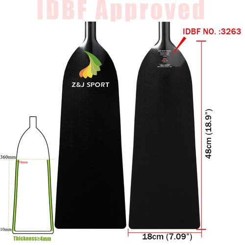 Z&J SPORT Dragon Boat Paddle Carbon Fiber, IDBF Approved Paddle with T Handle for Dragon Boat Paddler, Full Carbon Dragon Boat Paddles for Dragon Boat Team(46”)
