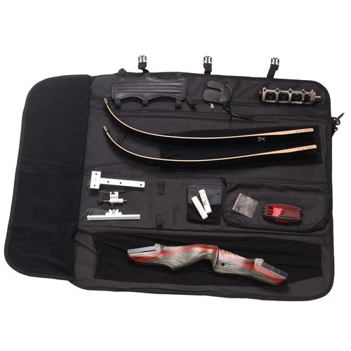 FENJANER Archery Recurve Bow Accessories Bag Takedown Bow Case with Adjustable Shoulder Strap for Hunting Shooting (Black)