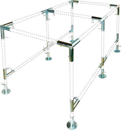 Professional EZ Travel Collection 6-Leg Square Flat Top Fitting Set Baseball Batting Cage, Event Booth, Storage Shed, DIY Backyard Batting Cage (Choose Fitting Size) (Connects 1-3/8" Pipes)