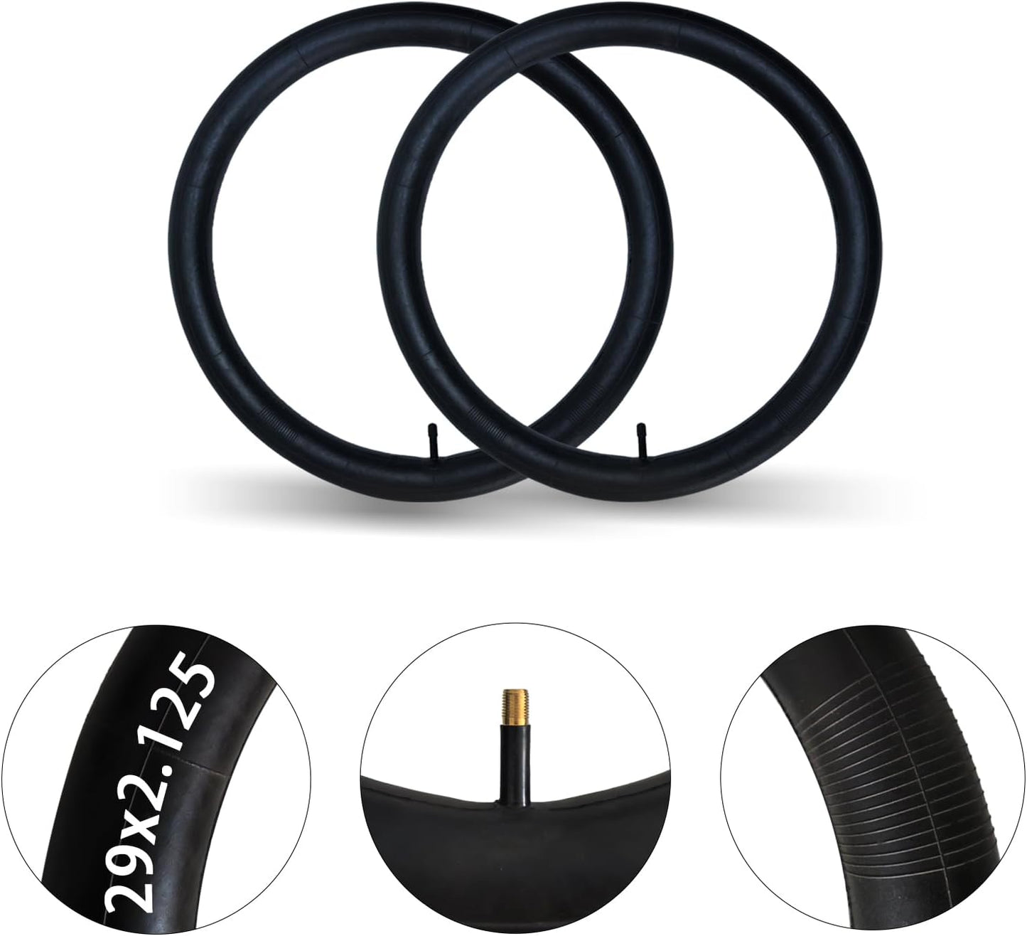 2-Pack 29x2.125 29x1.95 29x1.75 Bike Tube 29x1.75/1.95/2.125 Inner Tube 29 inch Tube