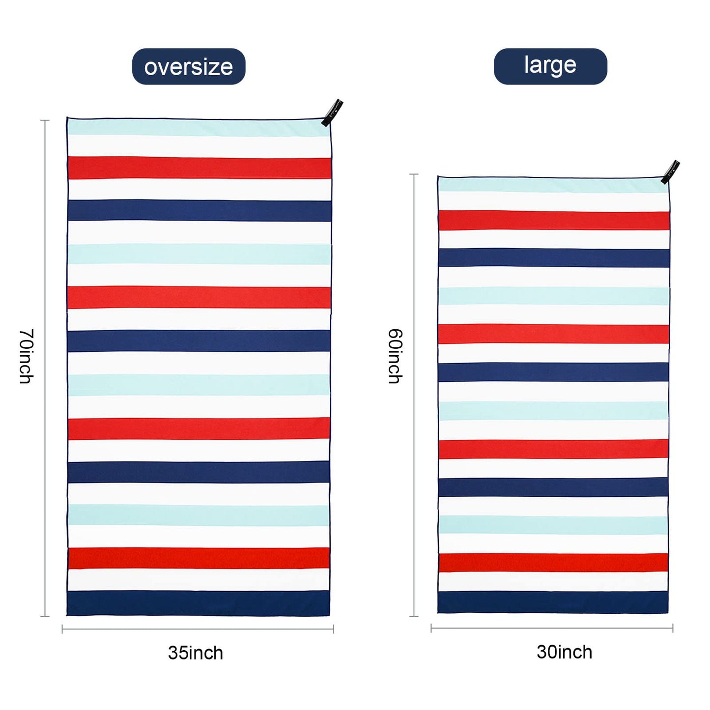 Exclusivo Mezcla 6 Pack Microfiber Quick Dry Beach Towels, Large Lightweight Sandfree Pool Towels for Swimming Camping Travel with Bag (Multi, 30x60 Inches)