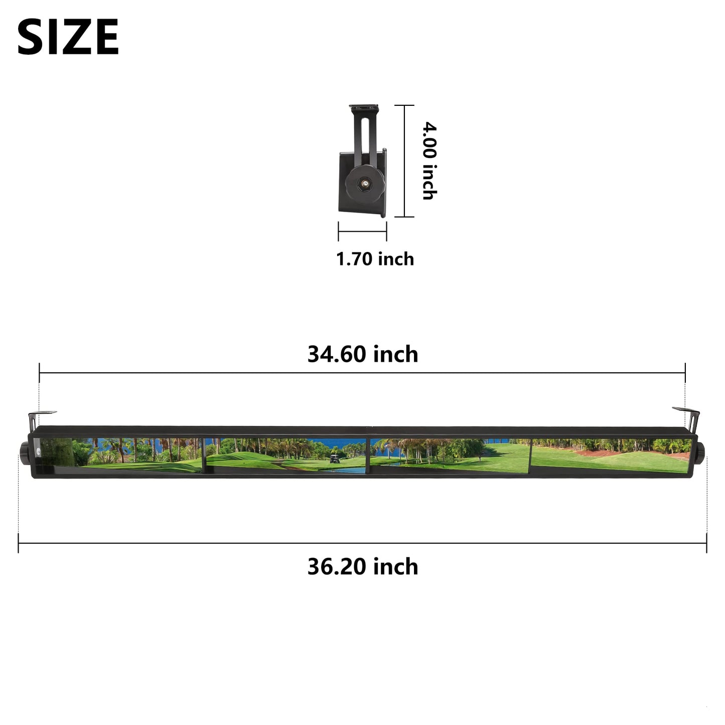 10L0L Golf Cart 4-Panel Wide Angle Rear View Mirror - Universal Fit for Yamaha, Club Car, EZGO, Eliminate Blind Spots