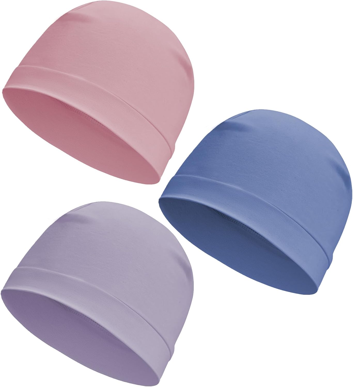 3 Pieces Cotton Skull Caps for Men Women Chemo Headwear Lightweight Beanie Sleeping Cap Helmet Liner
