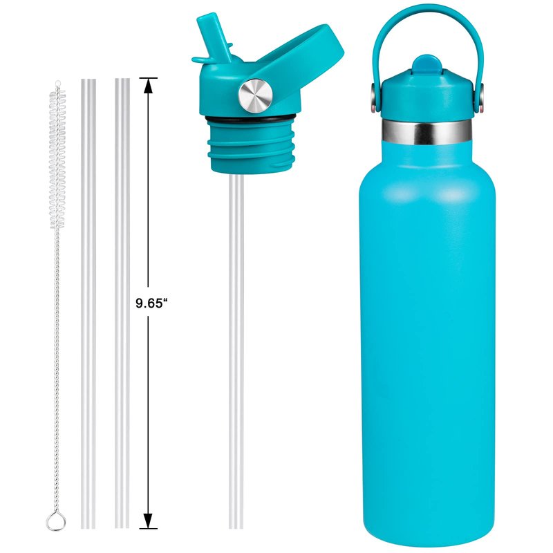 DBIW Straw Lid Compatible with Standard Mouth 24 oz 21 oz Hydro Flask, Lids with Straw Fits Hydroflask Water Bottles, Replacement Top, Straws Cap with Flexible Handle (Laguna)