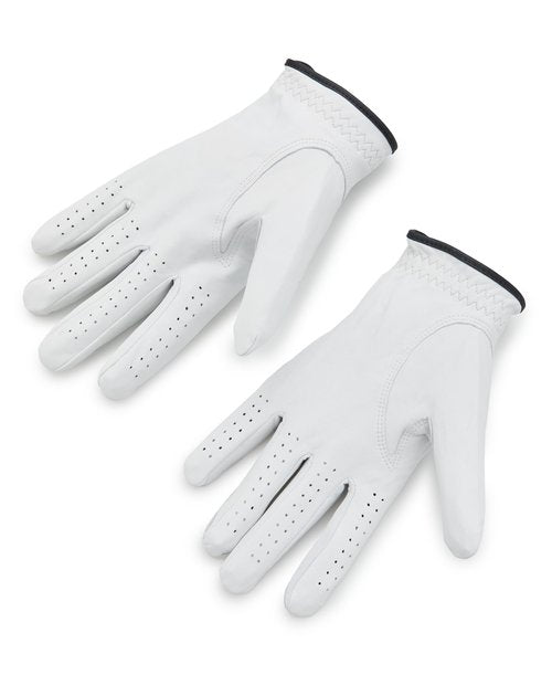 PGA TOUR Men's Two Pack Leather Glove Cadet-Left, Bright White, Medium
