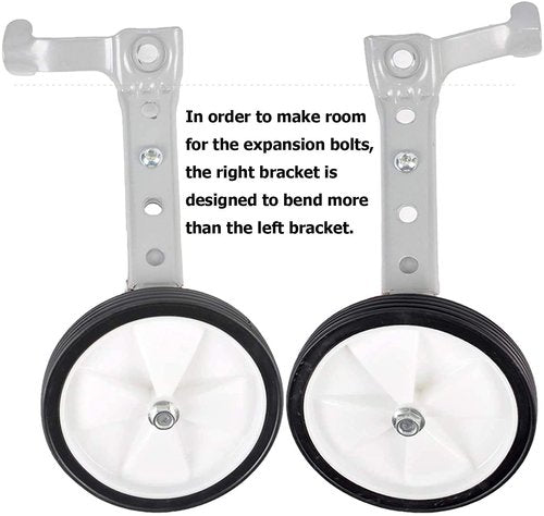 Little World Bicycle Training Wheels, Variable Speed Bike Training Wheels Bicycle Stabilizers Mounted Kit for Kids Variable Bike of 18 20 22 Inch, 1 Pair (Sliver)