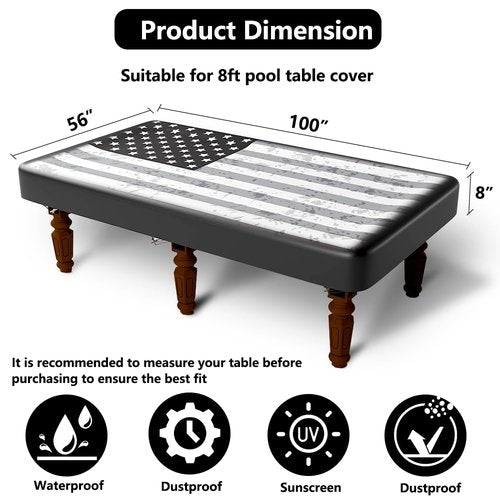 Pool Table Cover 8ft,Billiard Table Covers Waterproof Custom Tablecloth Dust Cloth,Indoor/Outdoor Billiards Topper Accessories for Protecting Felt Scratch-Resistant for para Bar,Home,Billiard Room