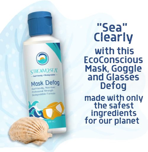 Reef Safe Anti-Fog Spray for Snorkel Masks & Swim Goggles - Defogs Glasses & Masks