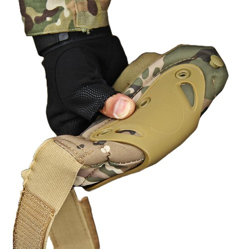 Pack of 4 Tactical Knee & Elbow Protective Pads Guard Black Knee and Elbow Pads Adjustable Shoulder Straps Gel Knee Pads for Paintball Heavy Duty Elbow and Knee Protective Pads for Outdoor Work