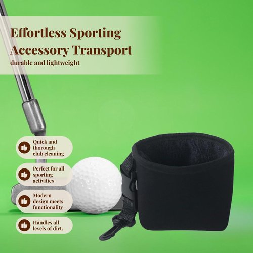 Colaxi Golf Club Cleaner for Golf Bag, Golf Ball Cleaner Pouch, Golf Club Cleaning Bag Pocket Cleaning Tool, Waterproof Golf Ball Washer Scrub Bag, Golf Club Bag Accessories Golf Gifts for Men, Black
