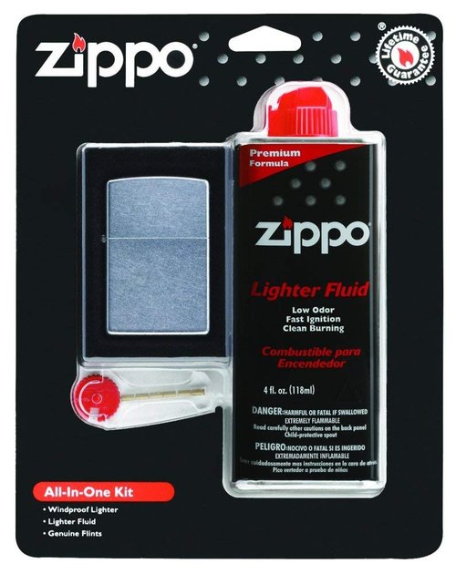 Zippo All-in-One Kit with Street Chrome Windproof Lighter