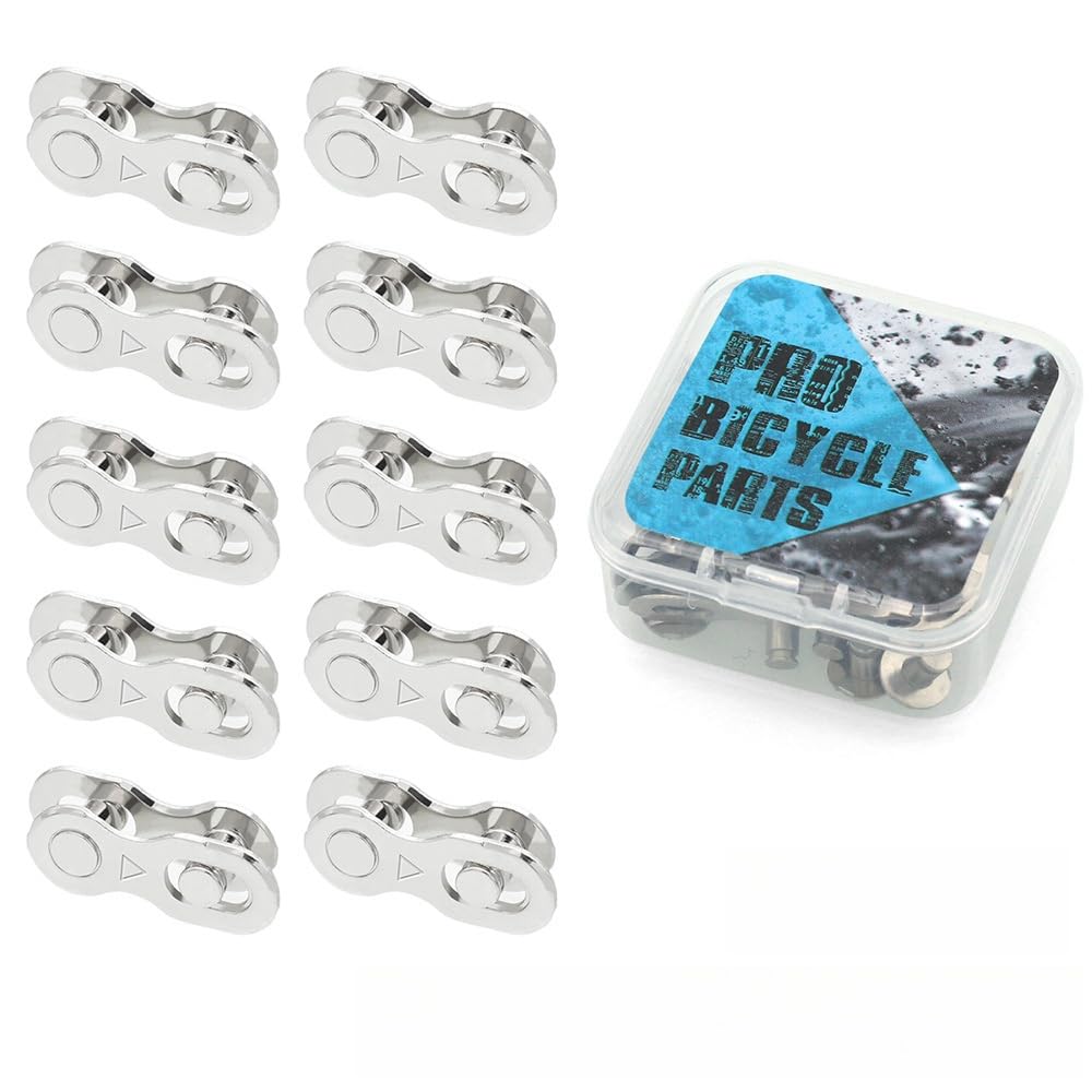10 Pairs Bicycle Missing Link Universal 1/6/7/8-Speed Bicycle Chain Quick Link Versatile for MTB Road Bike Bicycle Casual Rides (6/7/8 Speed Silver)