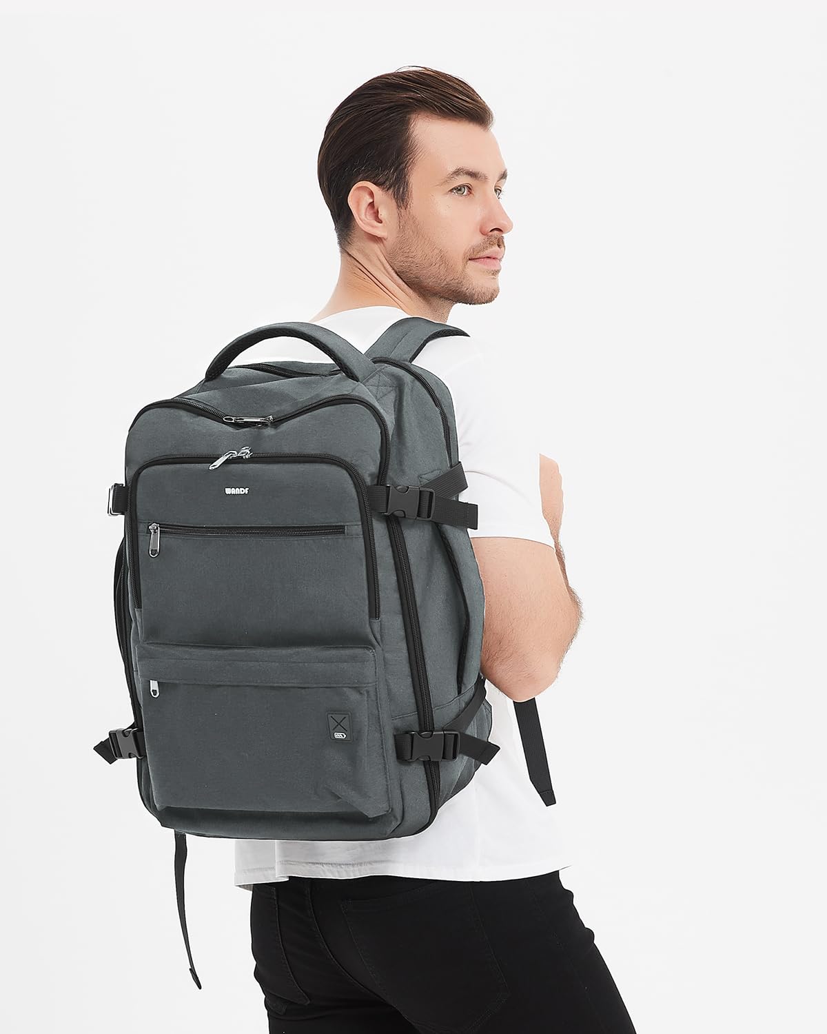 WANDF Travel Backpack For Spirit Airlines Personal Item Bag 18x14x8 with Wet Pocket, 17 Inch Laptop Backpack for Men Women(Grey)