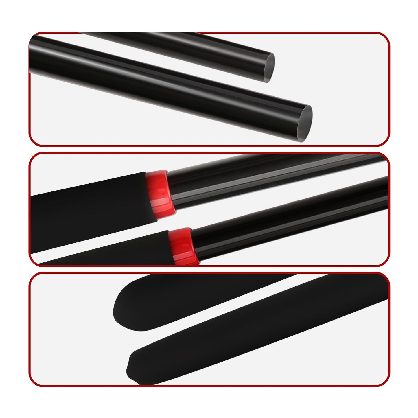 18-inch Horse Riding Crop 2-Piece Set, Black