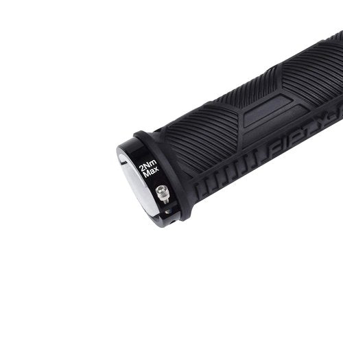 FIFTY-FIFTY Double Lock-On Mountain Bike Grips, Bicycle Handlebar Locking Grips, Non-Slip MTB Handle (Black)