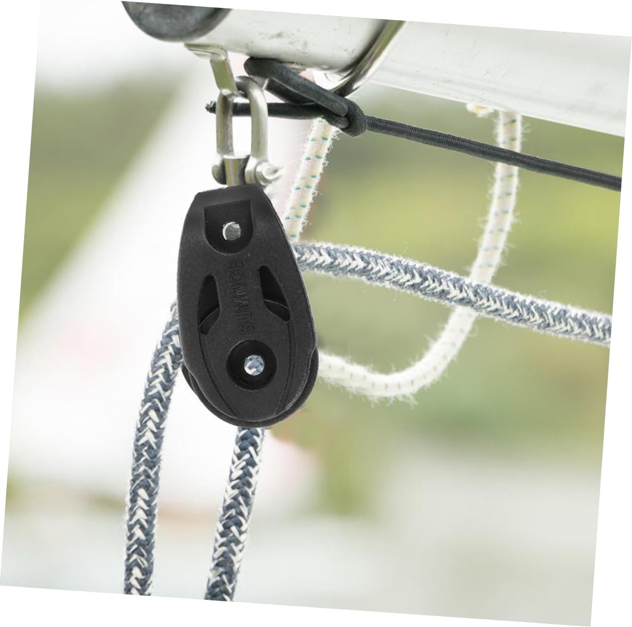 2pcs Single Swivel Pulley High-Strength Nylon Bearing Block for Kayak Sailboat and Use Easy Installation and Precision Manufacturing for Lifting and Stabilizing
