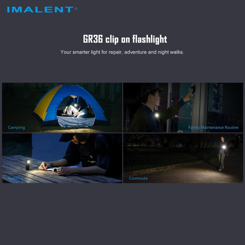IMALENT GR36 Rechargeable EDC Flashlight, 2800 Lumens Compact Pocket Light with Clip & Magnetic Base, USB-C Charging Portable Work Flashlight for Camping, Repair, Emergency Everyday Carry