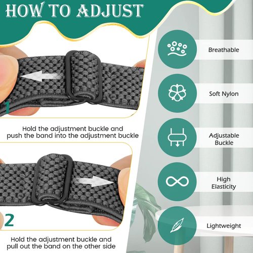 Huamanlou Adjustable Elastic Nylon Sport Bands Compatible with Fitbit Inspire 3/Inspire 2/Inspire/Inspire HR/Ace 2/Ace 3, Soft Loop Stretchy Straps Replacement Wristbands for Fitbit Inspire Women Men