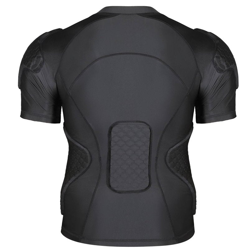 TUOY New Football Rib Chest Protector Shirt Padded Compression Shirts 6 Pads Adult Sizes