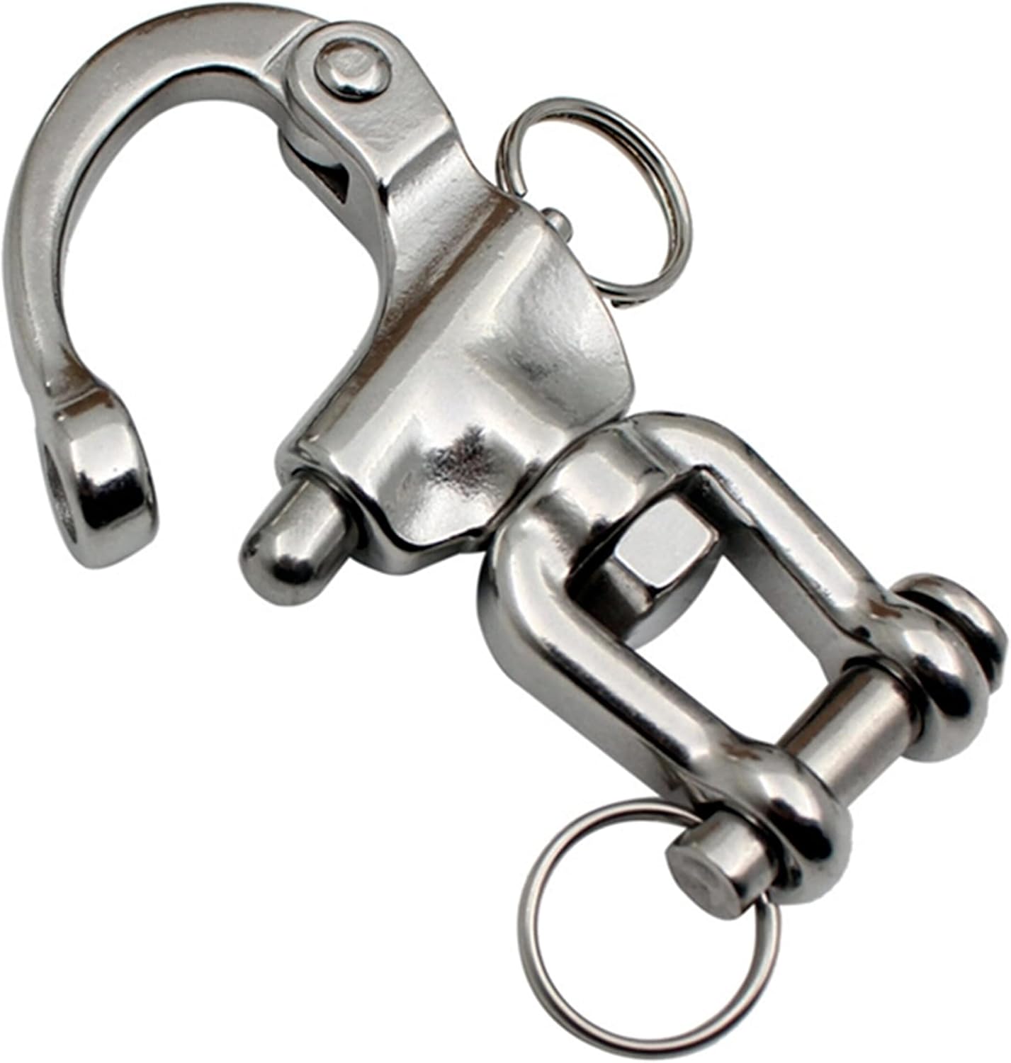 2Pcs Marine Swivel Snap Shackle, 316 Stainless Steel Quick Release Diving Clips Swivel Snap Hook for Sailboat Spinnaker Halyard Yacht