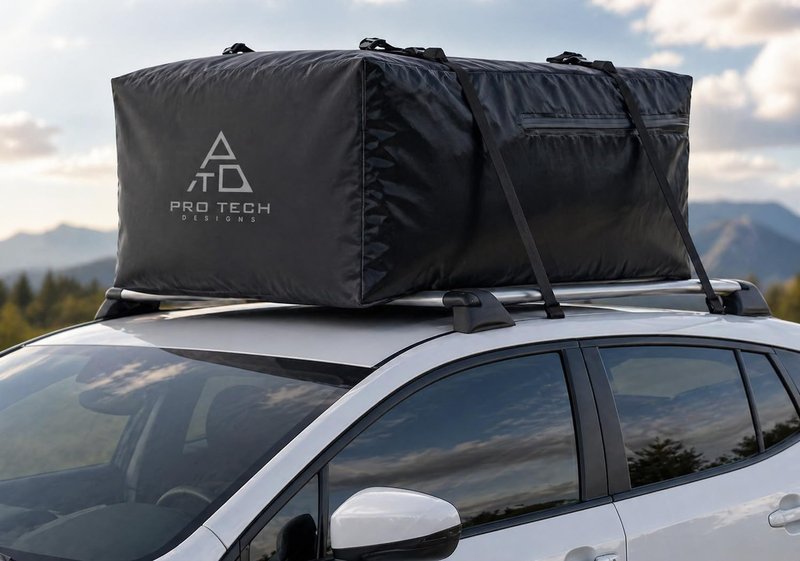 Voyager 18 Waterproof Rooftop Cargo Carrier Bag, 18 Cubic Feet Vehicle Roof Storage with Straps & Door Hooks, Heavy Duty Car Top Carrier for SUVs, Vans, RVs & Trucks, 48" x 36" x 18"
