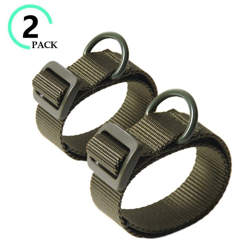 Aolamegs Tactical Gun Sling,Adjustable Rifle Sling 1.25” Nylon Strap with D Ring Loop for Hunting (2Pack) Army Green