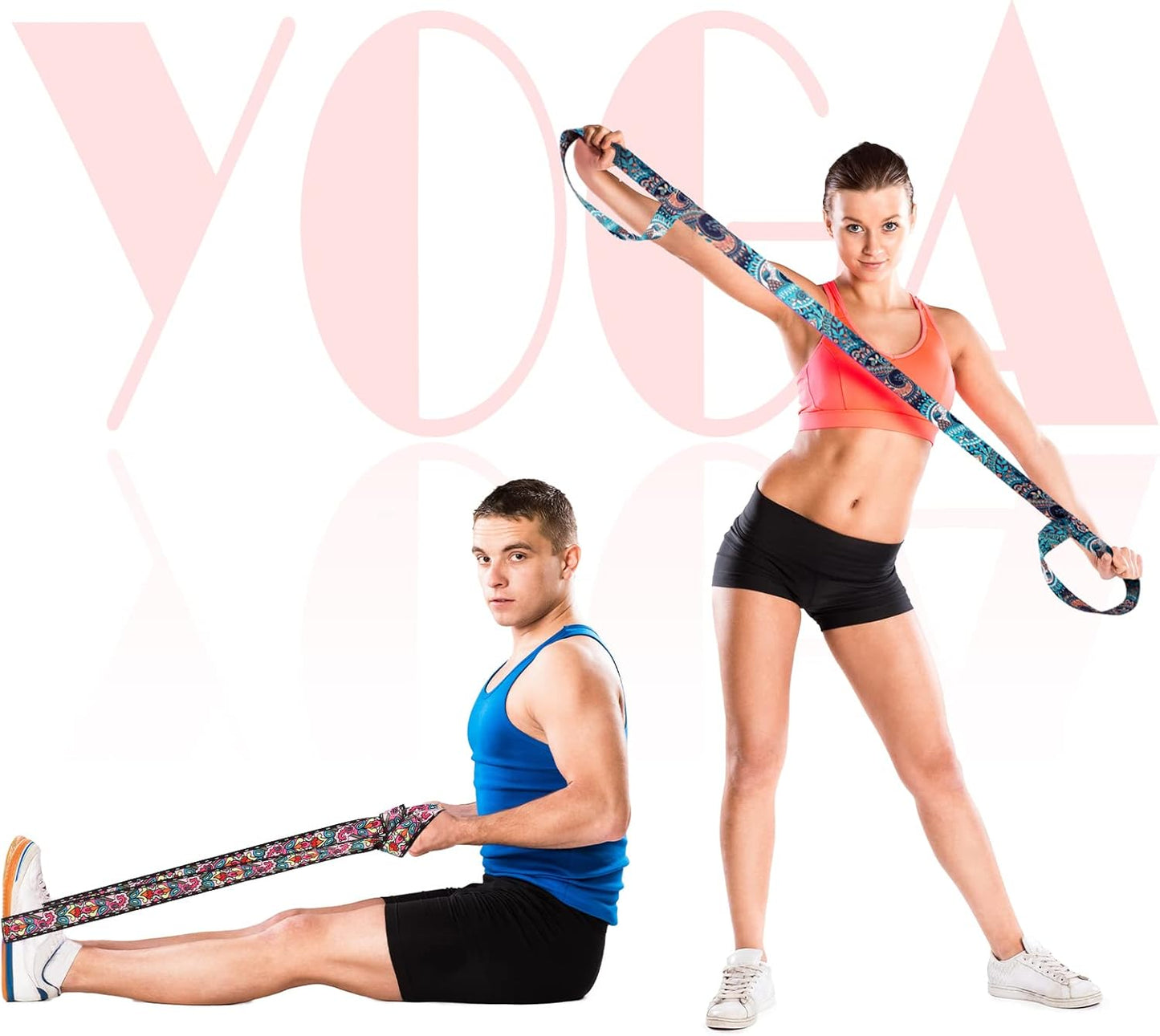 2 Pcs Yoga Mat Strap Sling Adjustable Thick Mat Carrier Stretching Strap Yoga Mat Sling Holder Women Stretching Band