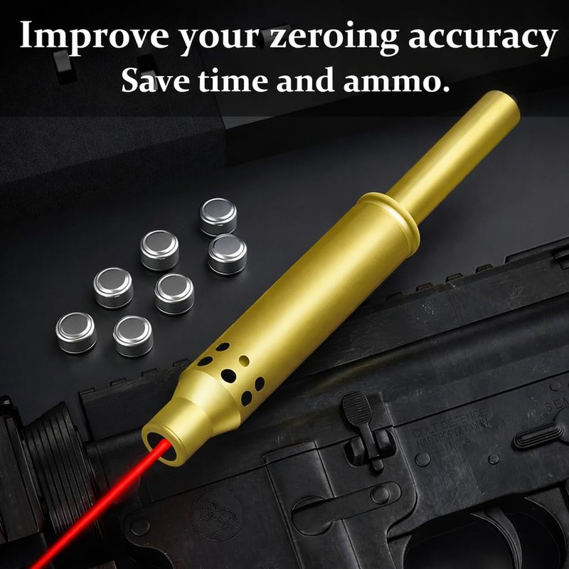 Gotical .22 LR red Laser Bore Sight 5mw Class IIIA Laser Boresight Inserting the Cylinder Easy to Use with 3 Set of Batteries and Extra O-Rings