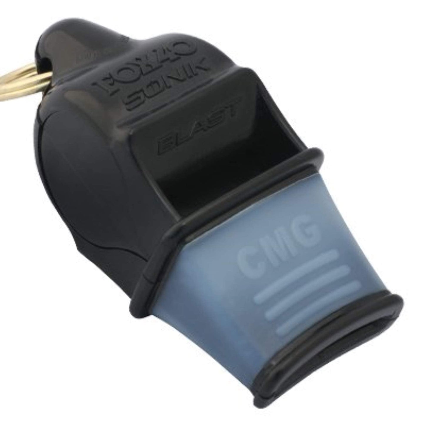 Fox 40 Sonik Blast CMG Official Whistle with Break Away Lanyard (Black)