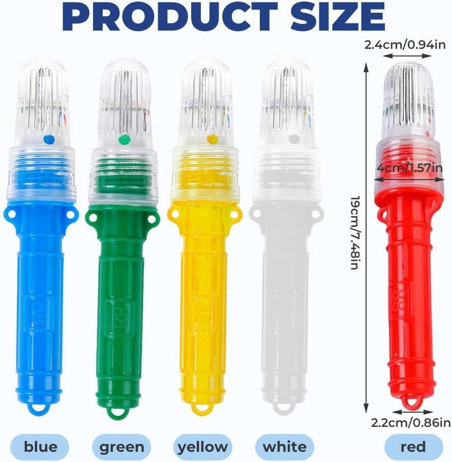 3 PCS Boat Flares, 2025 New Electronic Boat Flare Coast Guard Approved, Waterproof Marine Safety Kit Emergency Signals for Fishing Nets Buoys (Red)