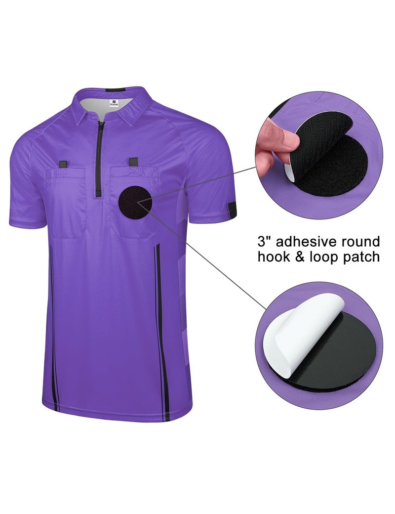 FitsT4 Sports Pro Soccer Referee Jersey Short Sleeve Ref Shirts Purple X-Small