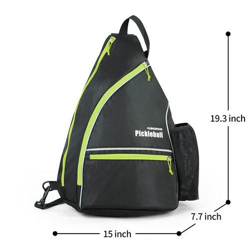 Mangrove Pickleball Bag, Men's & Women's Backpack, Adjustable Sling Bag with Fence Hook/Upgraded Capacity/Safety Pocket/Water Bottle Holder - 2020 Design Pickle Ball Paddle Bag (Green)