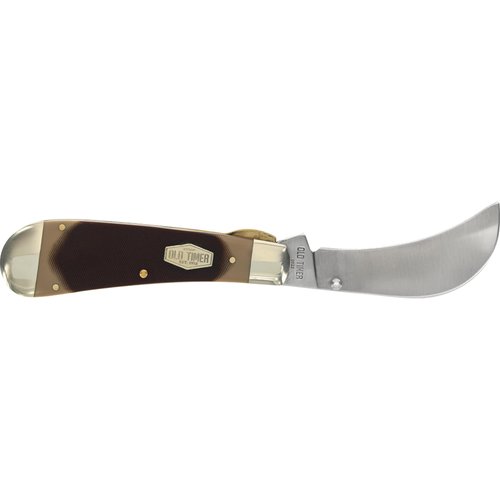 Old Timer 216OT Hawkbill Pruner 7in Traditional Folding Pocket Knife with Belt Clip, 3in High Carbon Stainless Steel Pruner Blade, and Sawcut Handle for EDC, Pruning, Gardening, Weeding, and Outdoors