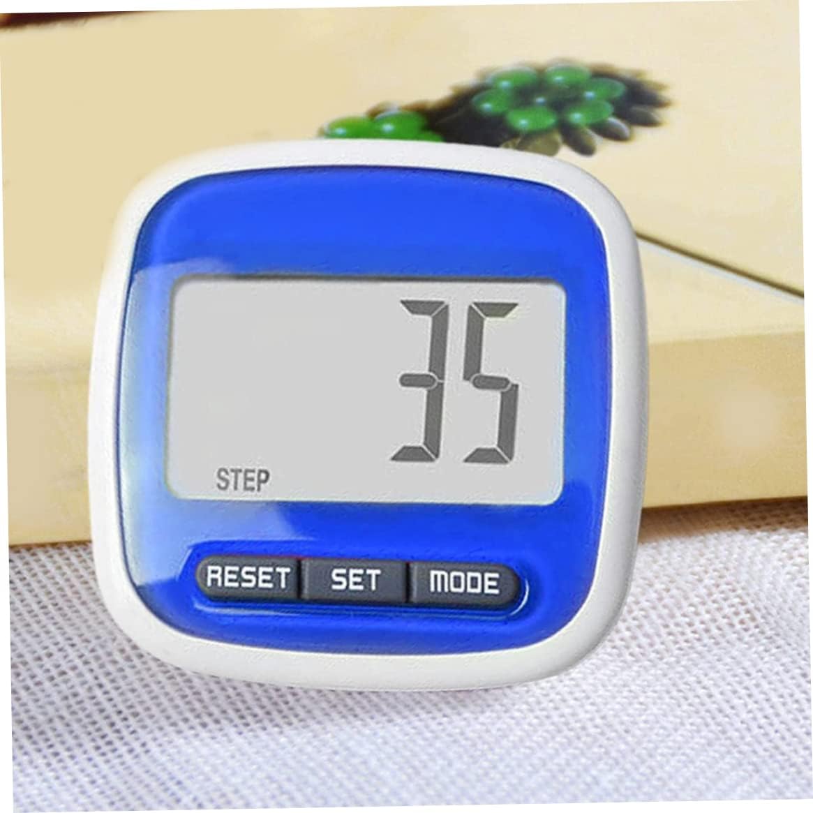 1PC Pocket Pedometer with Belt Clip Pocket Step Counter, Pedometer Step Counter Walking Distance Calorie with Large LCD Display and Belt Clip (Blue) Running
