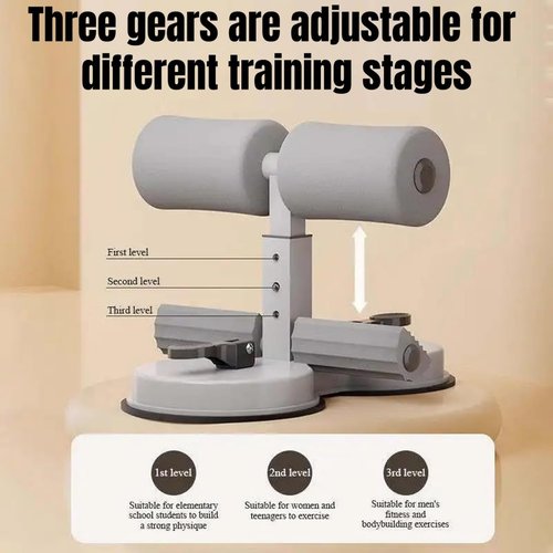 Ab Training Auxiliary Device, Portable Sit Up Bar Floor Abs Master Assistant Device, Double Suction Cups Multi-functional Adjustable Ab Trainer Equipment (Black)