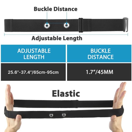 Heart Rate Monitor Replacement Chest Strap Fits for Polar H9 H7 Wahoo Tickr Garmin Hrm Chest Belt, Waterproof Adjustable Size