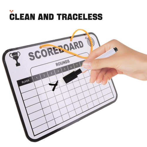 POPETPOP 1 Set Golf Scorecard Board Erasable with 1 Pen Plastic Whiteboard Dry Erase Score Card Holder Accessories for Men Women Golfer