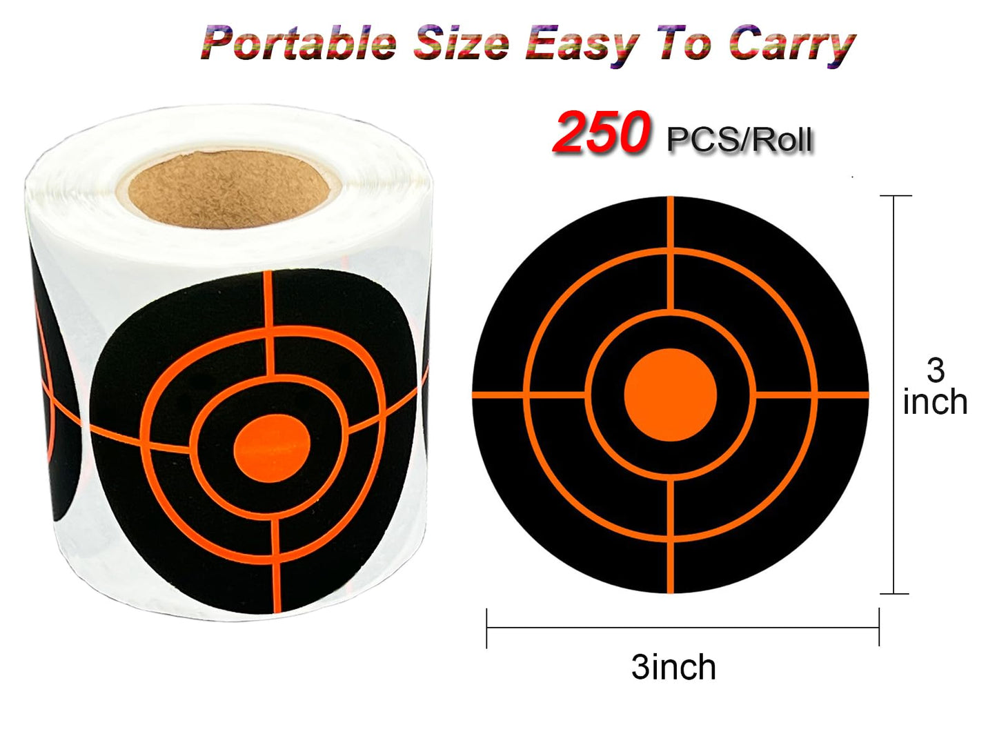 3 Inch 250Pack Splatter Target Stickers,Shooting Targets, Circular Self Adhesive Splatter Targets, Yellow Instantly Visible, Suitable for BB Gun, Pellet Gun, Rifle, Airsoft Shooting Practice