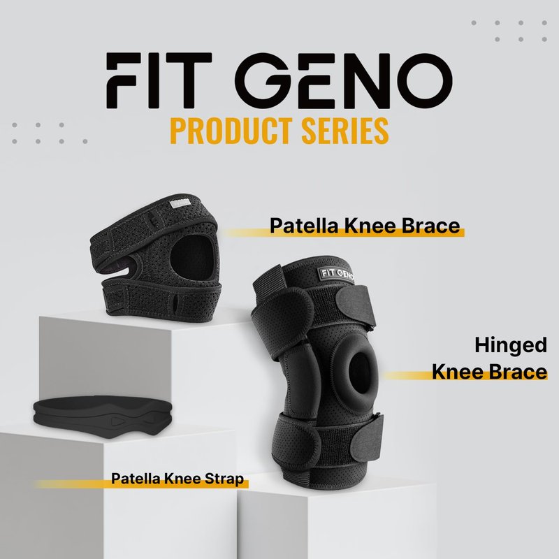 Fit Geno Knee Strap Patella Support: Knee Band for Patellar Tendon Pain Relief - Knee Brace for Tendonitis Jumpers Running Sports Basketball Men Women 2 Packs (Black)