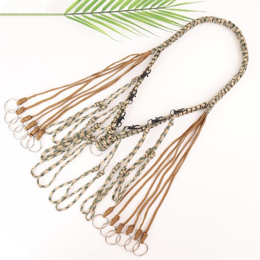 2 in 1 Duck Call Lanyard with 12 Slip Rings and 12 Adjustable Loops Paracord Hunting Goose, Whistle Lanyard Nylon Game Call Lanyard Duck Hunting Accessories