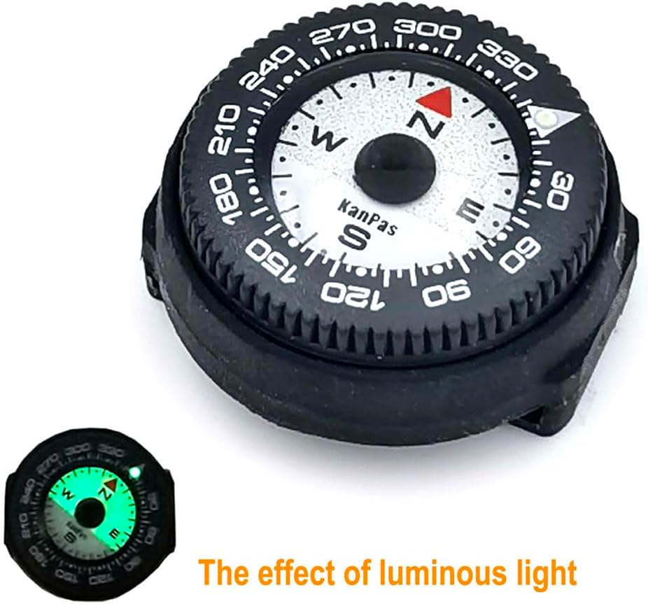 KanPas Mini Button Map Compass with Turnable Bezel for Watchband Every Day Carry
