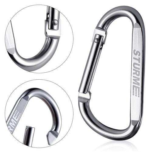 STURME 20pcs 2.7" Carabiner Clip Durable Carabeaner Hooks Small Carabiner D Clip