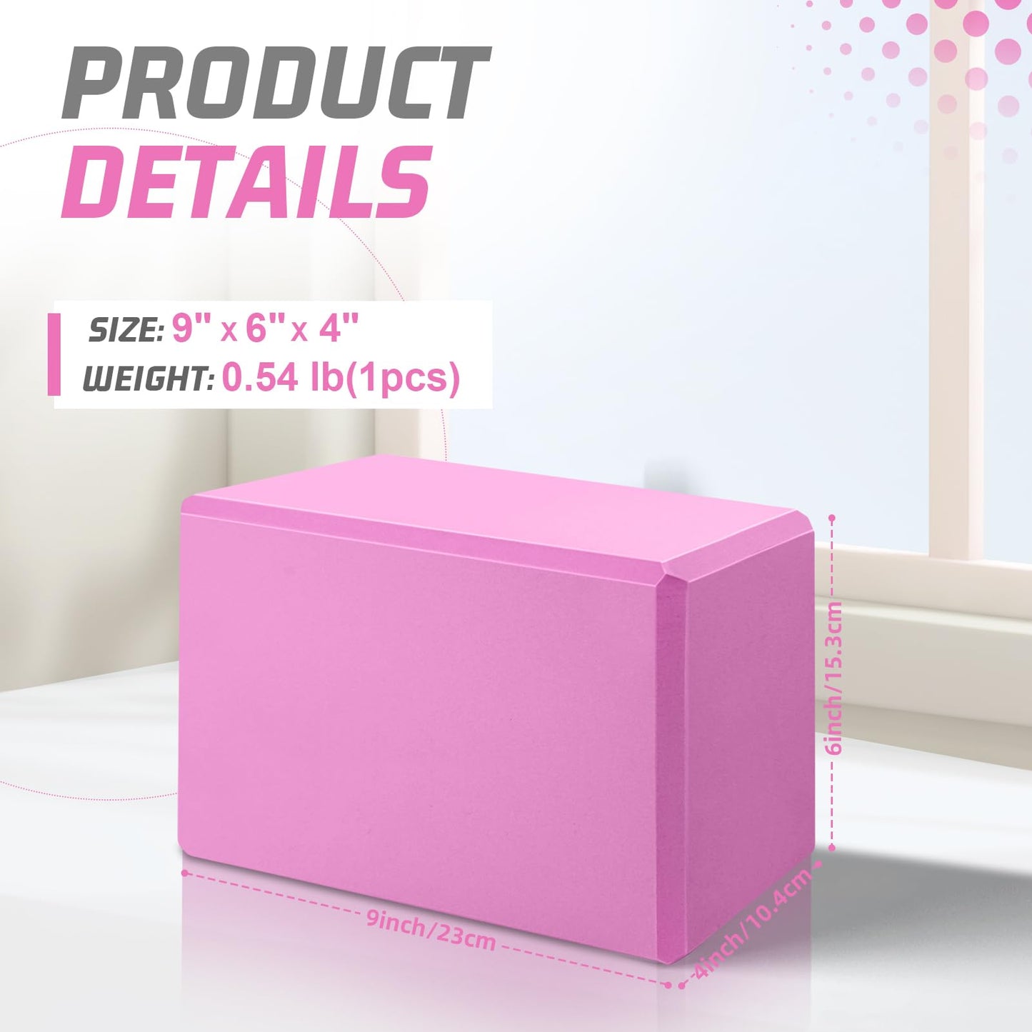 2025 Biguphate Yoga Blocks 9x 6x4 Inch,EVA Foam Yoga Block Supportive Latex-Free, Non-Slip Exercise Blocks, Yoga Accessories for Pilates, Meditation, Balance, Stretching and Deep Poses(Magenta)