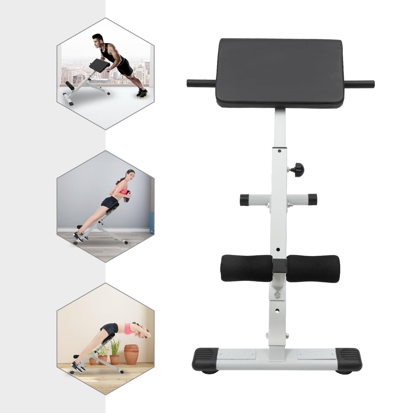 IOUSSJC Roman Chair Hyper extension Bench, Adjustable Roman Chair for Home Gym Fitness, Hyperextension Bench, Multi-Functional Bench for Full All-in-One Body Workout
